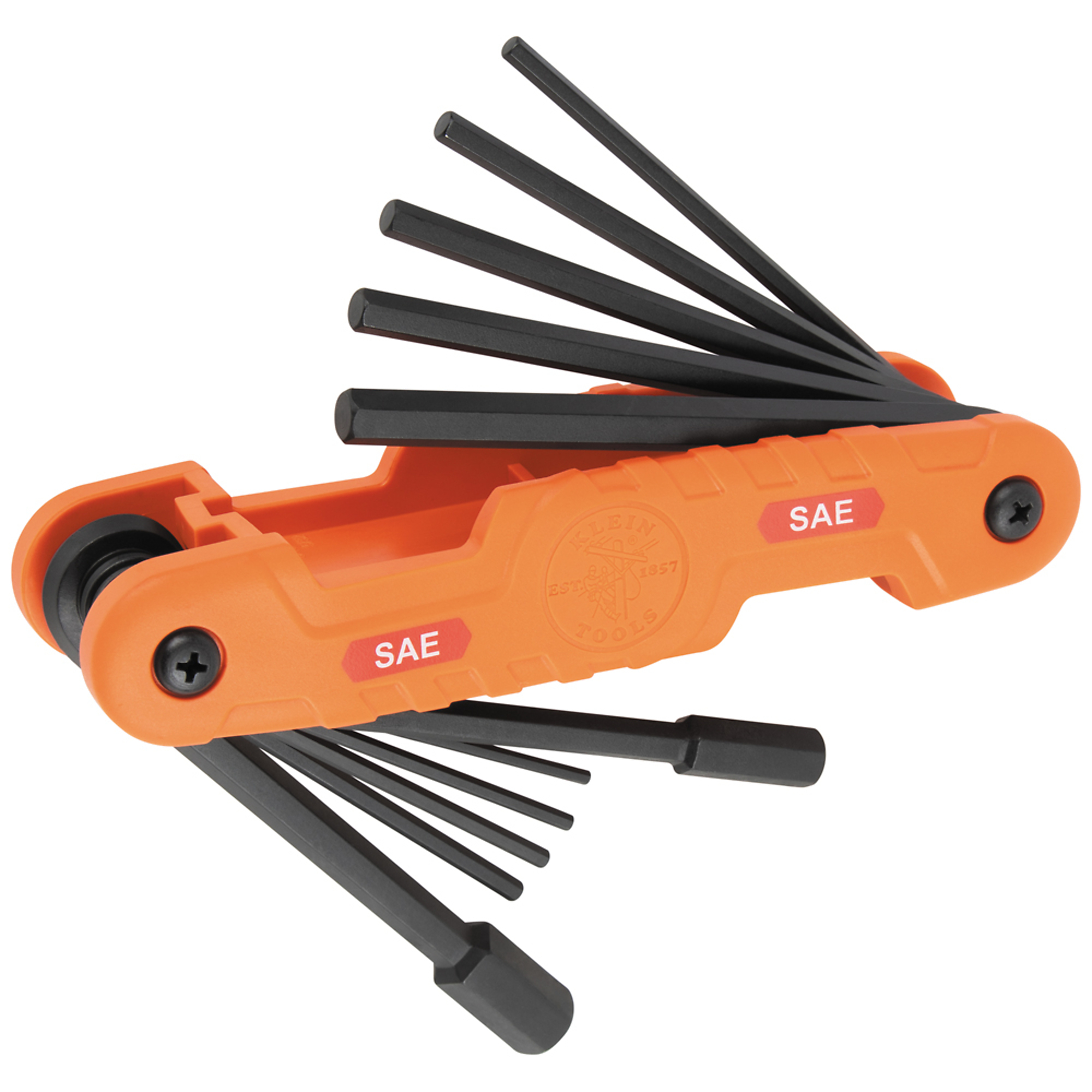 Klein Tools, Pro Folding Hex Key Set, 11-Key, SAE Sizes, Model# 70550